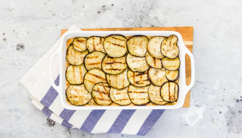 Gratin d'aubergines au poulet