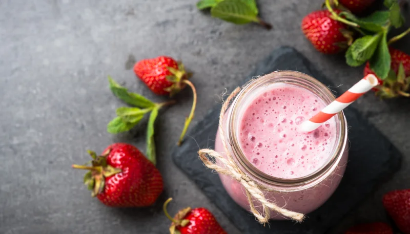 Milkshake à la fraise au Thermomix