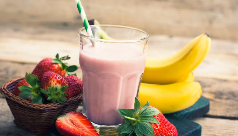 Milkshake banane-fraise