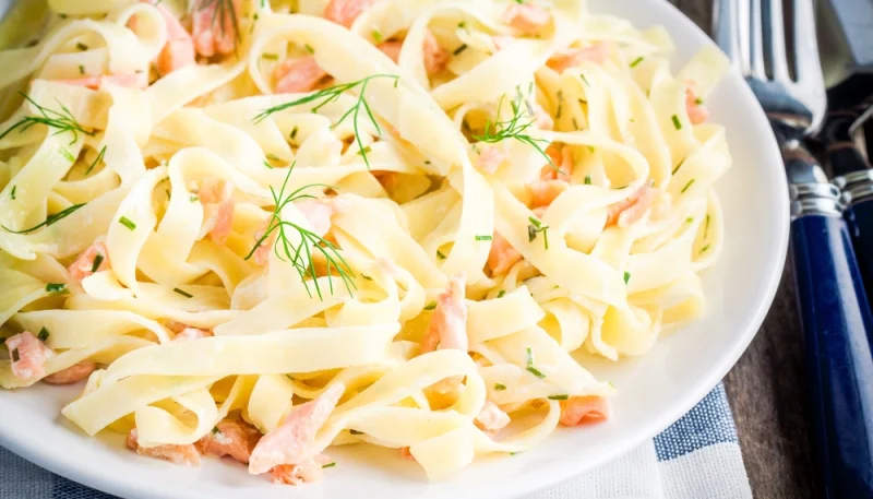 Tagliatelles de saumon au Cookeo