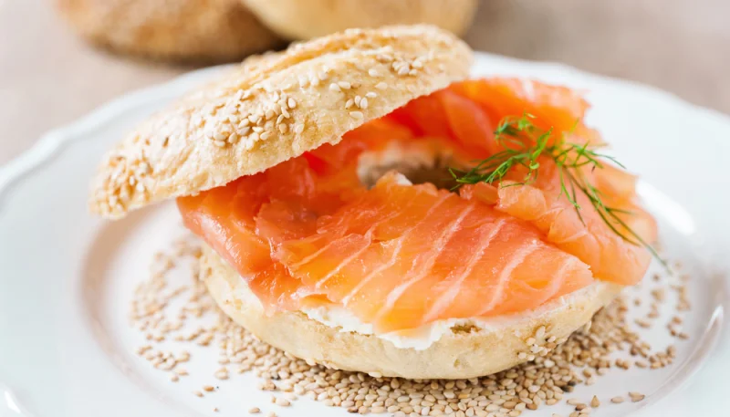 Bagels au saumon et fromage frais