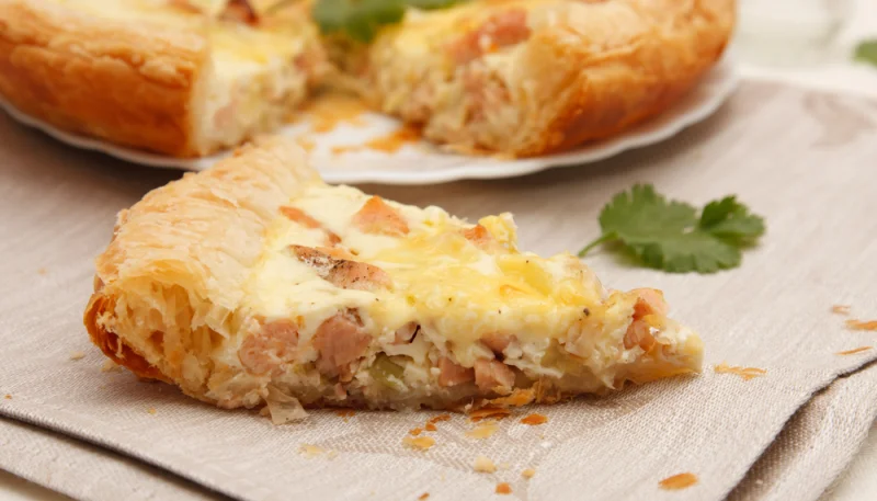 Quiche au saumon fumé et chèvre