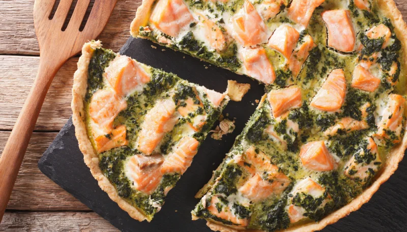 Quiche aux épinards et saumon