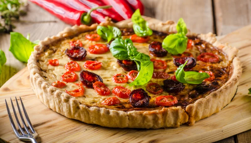 Quiche aux poivrons et chorizo