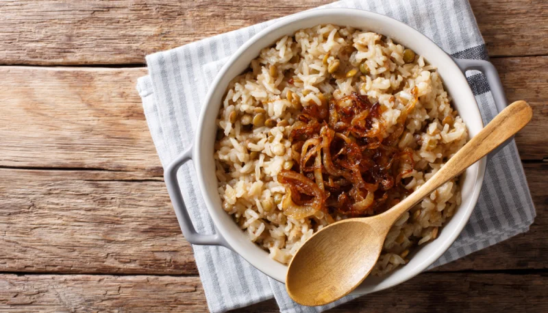 Riz aux lentilles et aux oignons (mujadara)