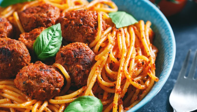Spaghetti aux boulettes d'aubergine