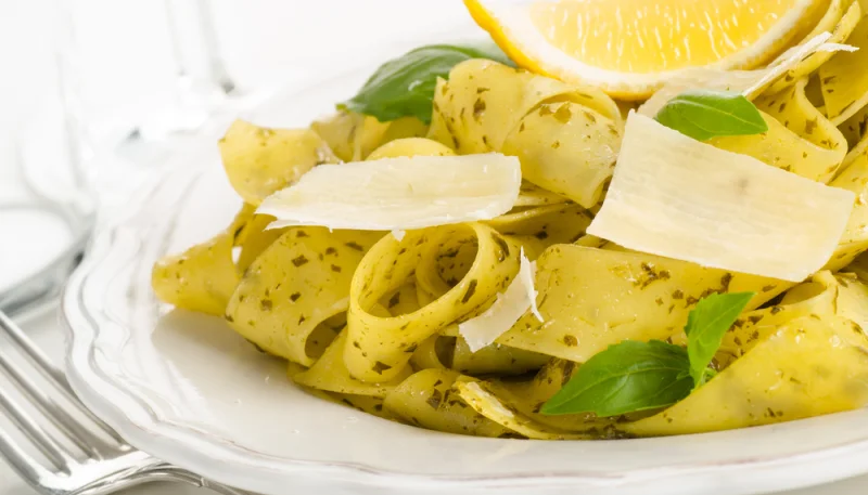 Pâtes au citron et basilic