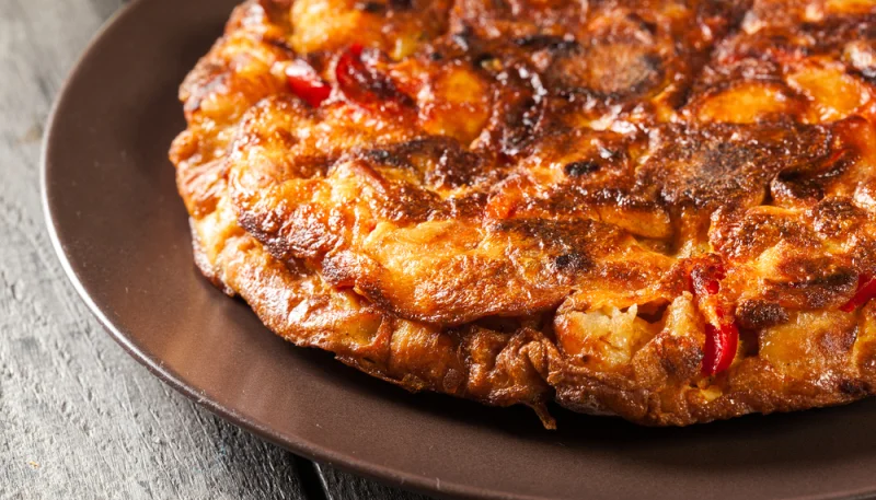 Tortilla au chorizo et poivrons rouges