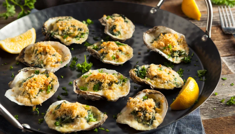 Huîtres gratinées aux épinards