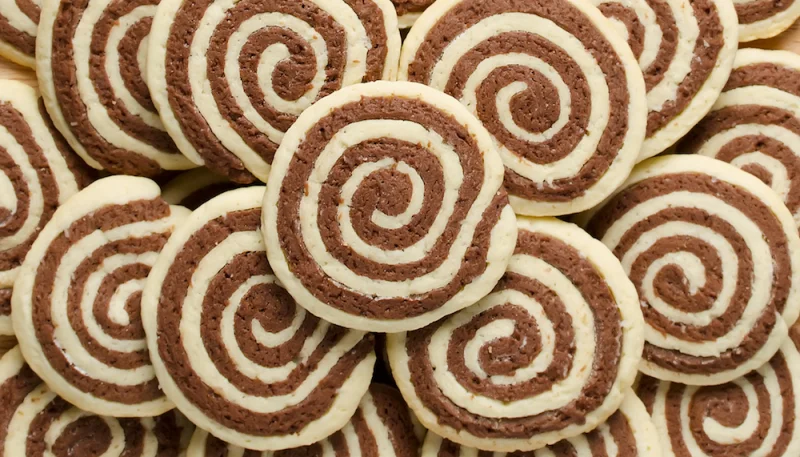 Sablés roulés chocolat et vanille