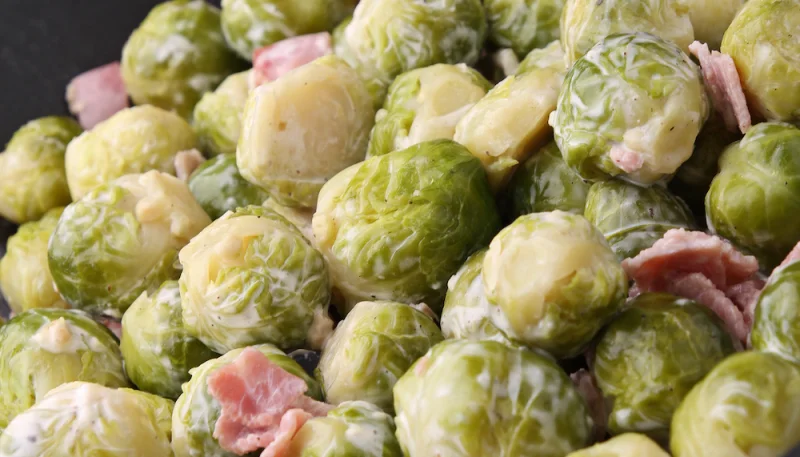 Choux de Bruxelles façon carbonara light
