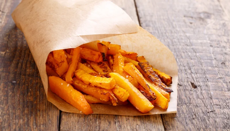 Frites de butternut épicées au miel