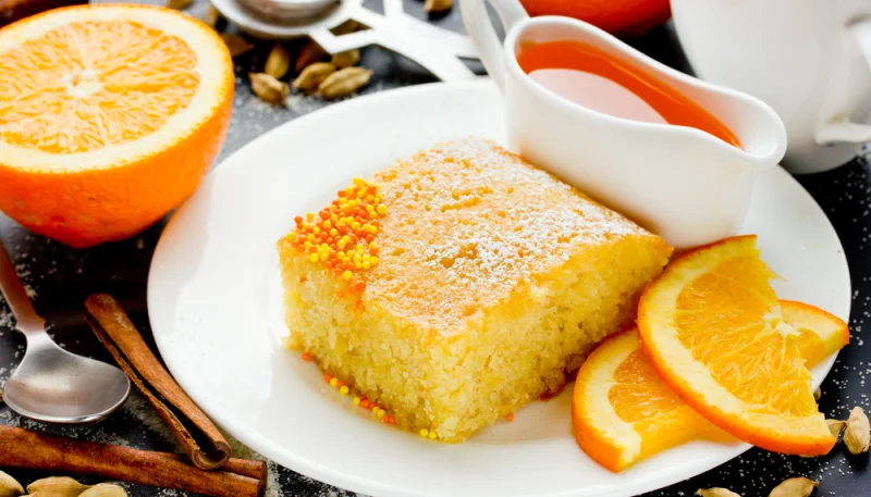 Gâteau de semoule à la fleur d'oranger