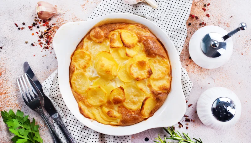 Gratin nordique au saumon au micro-ondes