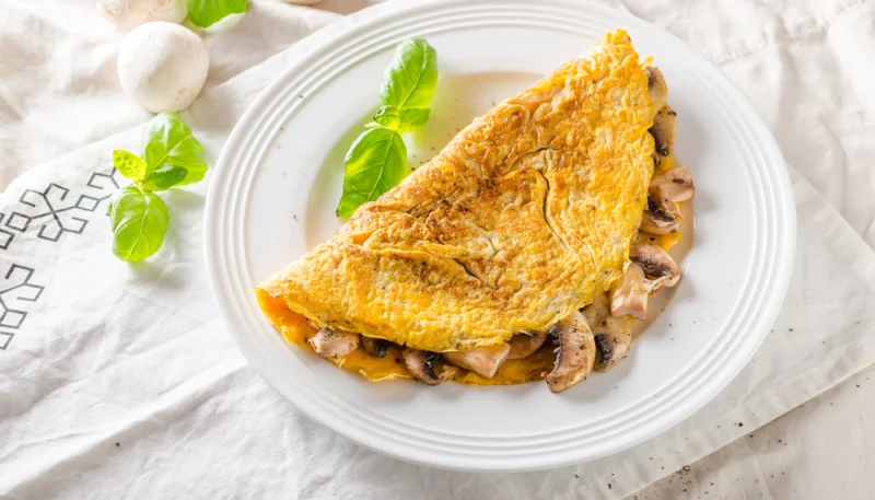 Omelette aux champignons au micro-ondes