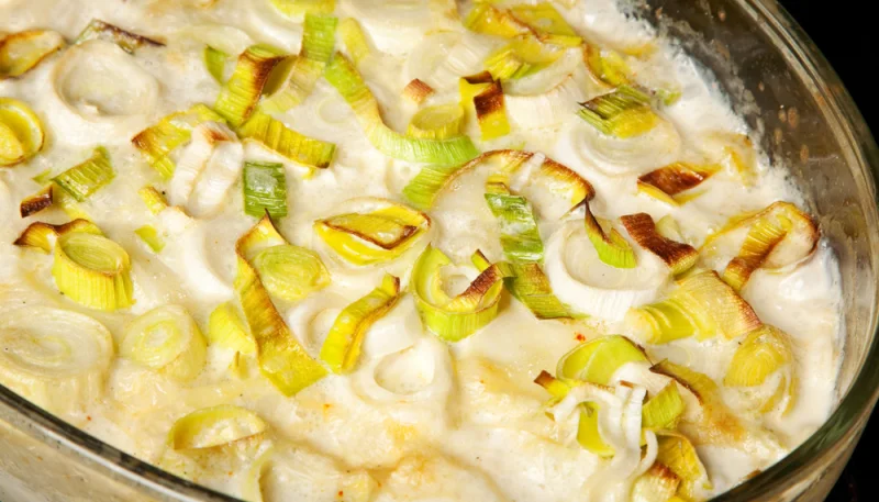 Gratin de poireaux au chèvre