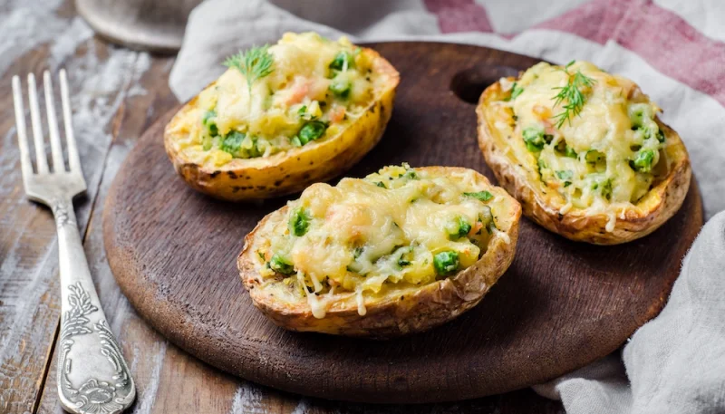 Pommes de terre farcies au saumon