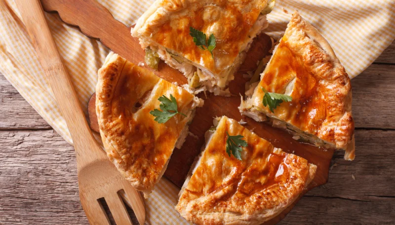 Tourte au poulet et champignons