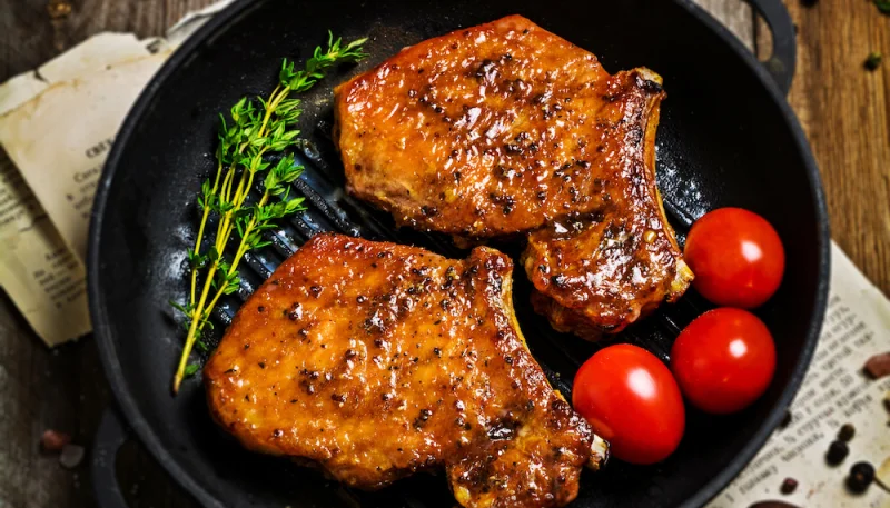 Côtes de porc au miel et thym