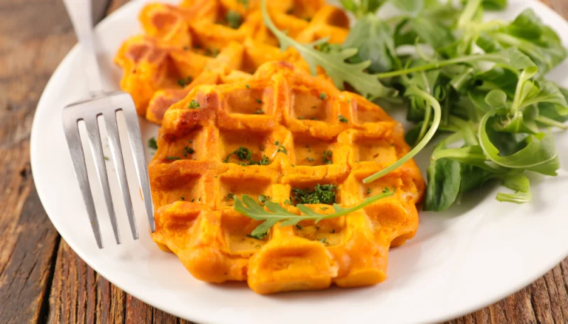 Gaufres de patate douce au chèvre