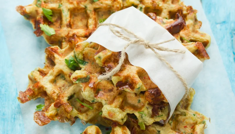 Gaufres de pommes de terre et carottes au comté