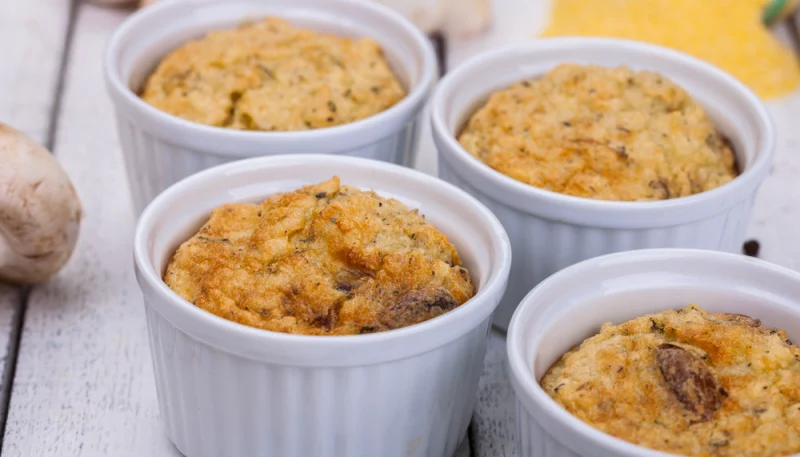 Gratin de polenta aux champignons