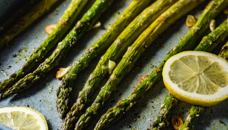 Asperges rôties à l'ail et au citron