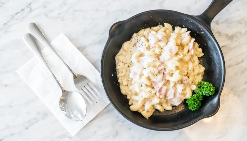 Coquillettes aux lardons façon risotto