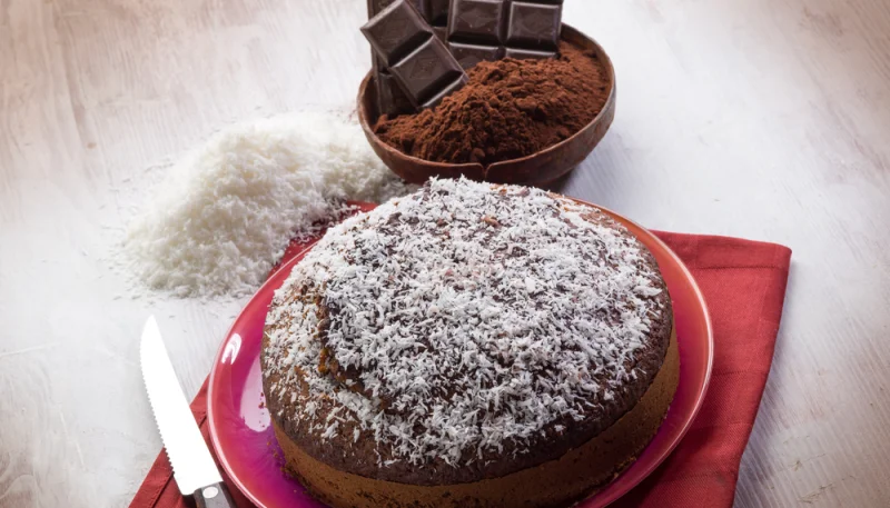 Gâteau chocolat-coco au micro-ondes