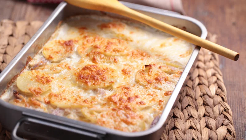 Gratin de pommes de terre au bacon et Kiri