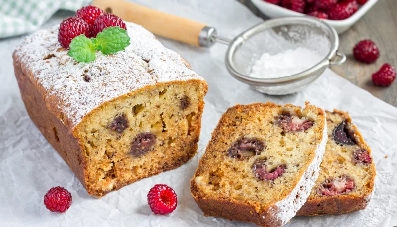 Banana bread aux framboises