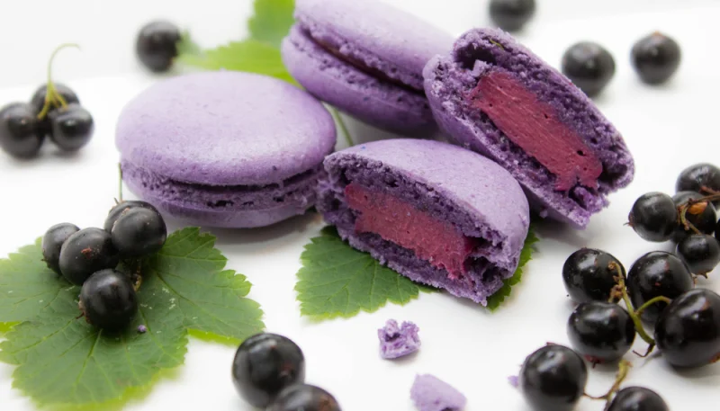 Macarons au cassis