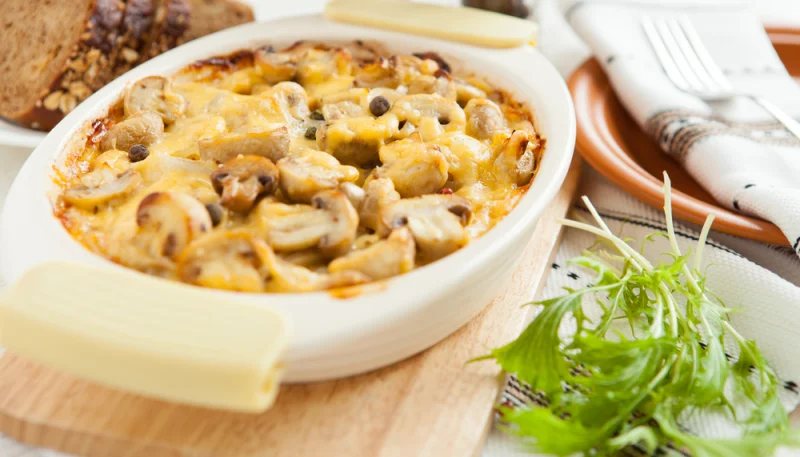 Gratin de pommes de terre aux champignons