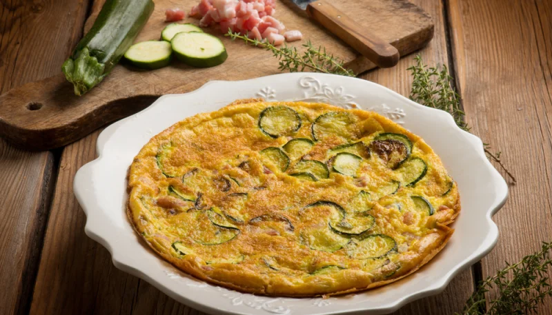 Quiche aux courgettes et lardons