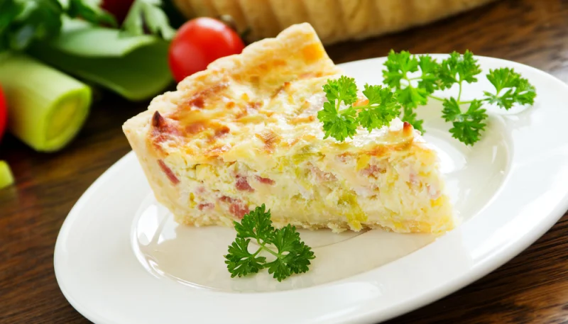 Quiche aux poireaux et aux lardons