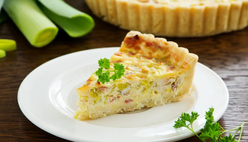 Quiche au bacon et au poireau