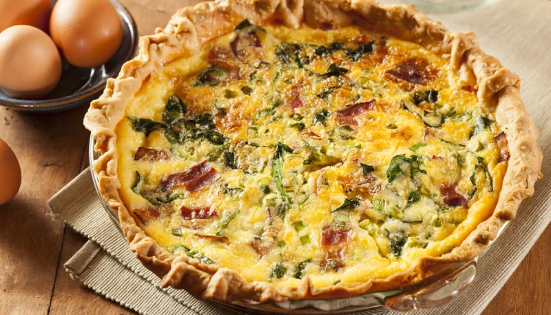 Quiche au jambon et aux épinards à la poêle