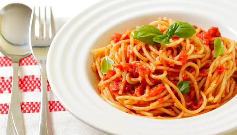 Spaghetti tomates basilic
