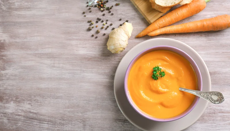 Velouté aux châtaignes, carottes et potimarron
