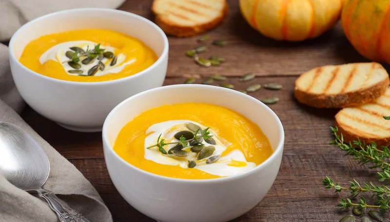 Velouté de butternut et croûtons frits