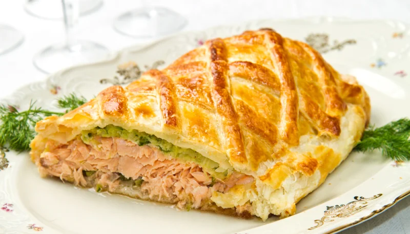 Coulibiac de saumon aux épinards