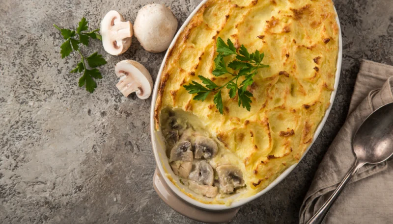 Gratin de champignons et pommes de terre