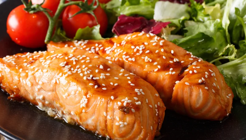 Pavés de saumon au miel et sésame