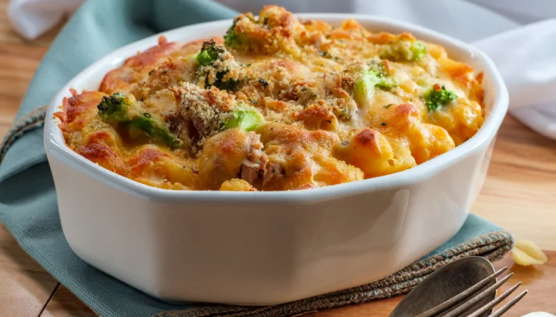 Gratin de pâtes au thon et brocolis