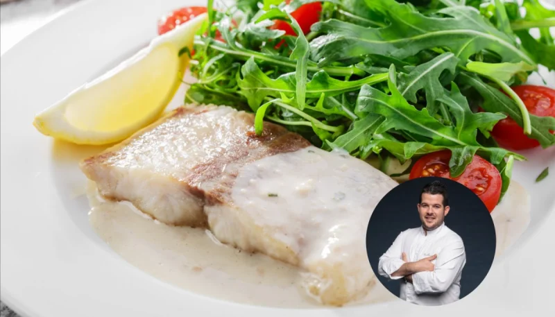 Lieu jaune sauce hollandaise aux coques façon Guillaume Pape