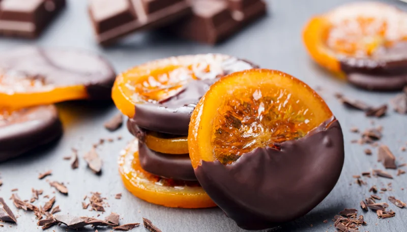 Oranges confites au chocolat