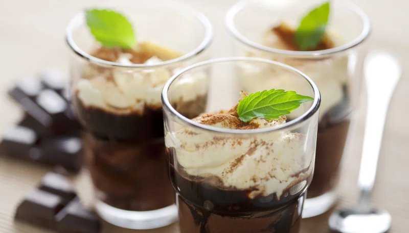 Verrines poire-chocolat