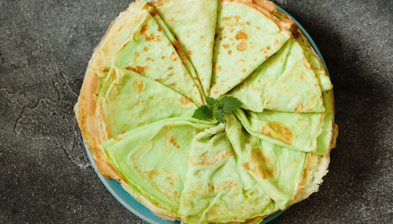 Crêpes sans lactose au thé matcha