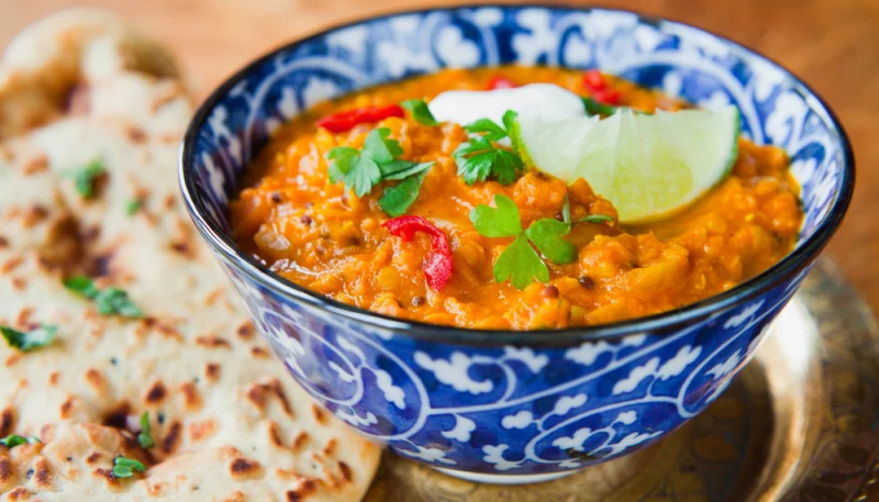 Dahl coco corail à la pomme de terre