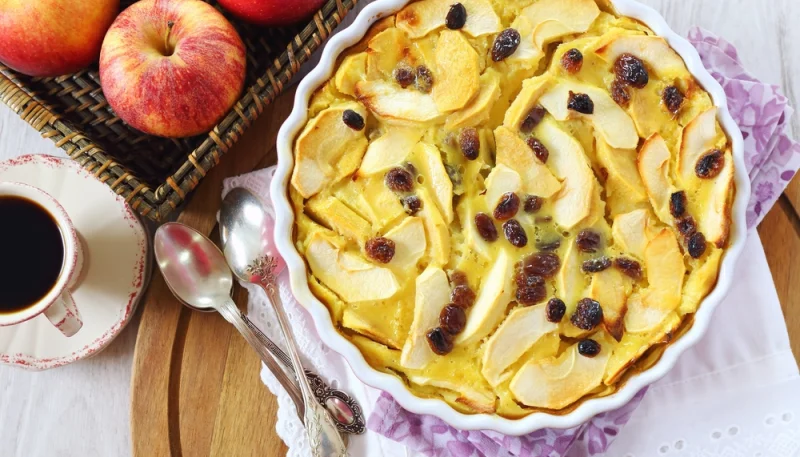 Flan aux pommes et aux raisins spécial grossesse